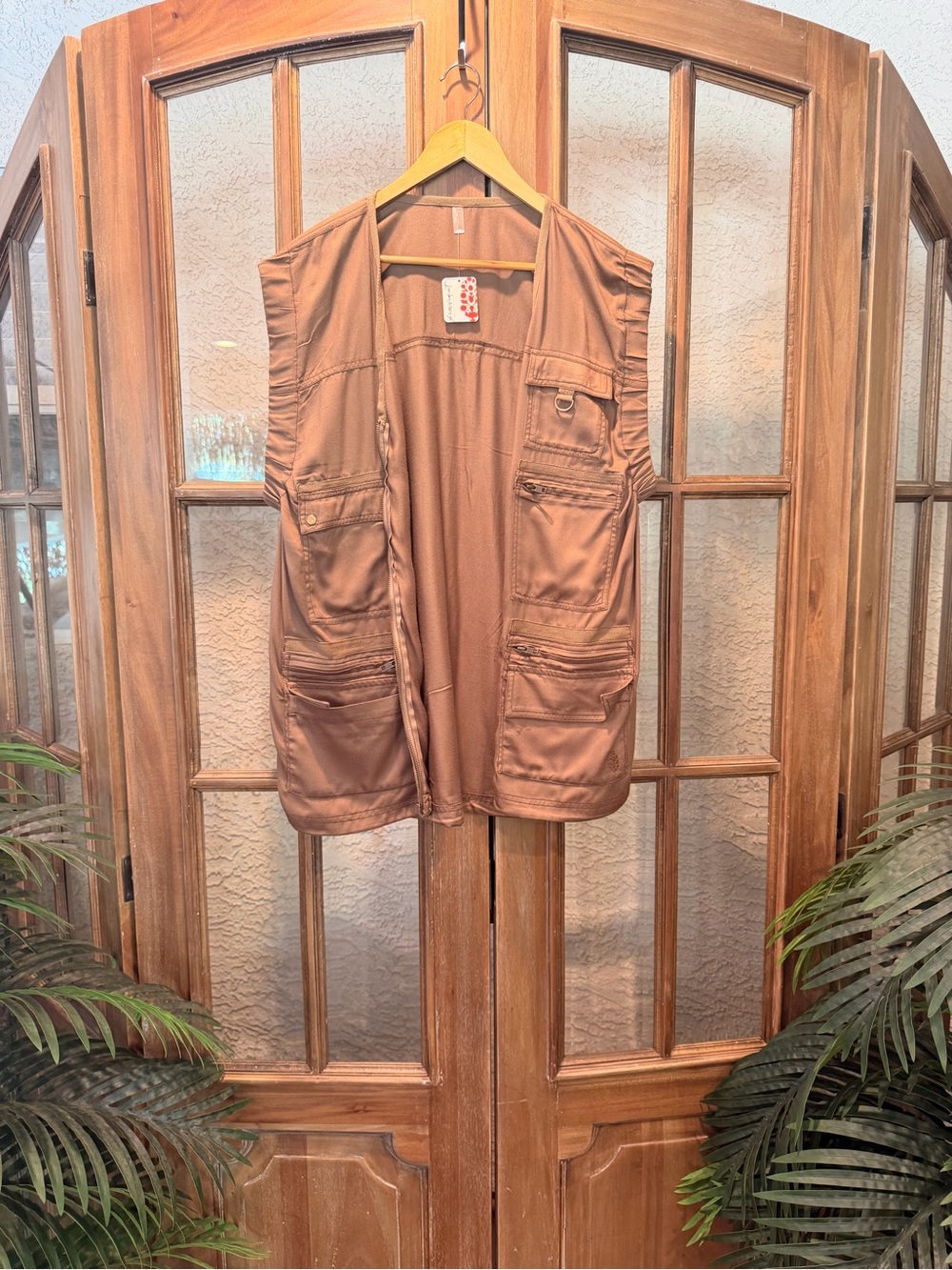 Free People NWT Brown Utility Vest with pockets